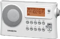 Sangean PR-D14 FM-RBDS/AM/USB Portable Receiver, White, 10 Station Presets (5 FM, 5 AM), Easy to Read LCD Display with Backlight, Clock Available for FM RDS-CT, Adjustable Tuning Step, USB MP3/WMA Playback, HWS (Humane Wake System) Buzzer, Auto Scan Stations, 2 Alarm Timer by Radio, Buzzer or Media (by USB), Adjustable Sleep Timer, UPC 729288070573 (PRD14 PR D14 PRD-14) 