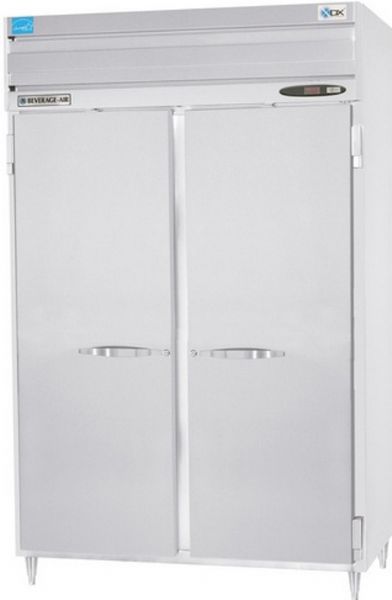 Beverage Air PRD2-1AS Two Section Solid Door Pass-Thru Refrigerator, 9.4 Amps, 60 Hertz, 1 Phase, 115 Volts, Doors Access Type, 50 Cubic Feet Capacity, Top Mounted Compressor, All Stainless Steel Construction, Swing Door Style, Solid Door Type, 1/3 Horsepower, 4 Number of Doors, 6 Number of Shelves, 2 Sections, 36 - 38 Degrees F Temperature Range, 78.5