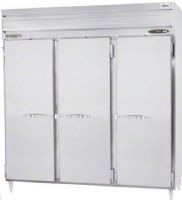 Beverage Air PRD3-1AS Three Section Solid Half Door Pass-Thru Refrigerator, 10.6 Amps, 60 Hertz, 1 Phase, 115 Volts, Doors Access Type, 79 Cubic Feet Capacity, Top Mounted Compressor, All Stainless Steel Construction, Swing Door Style, Solid Door Type, 1/2 Horsepower, Freestanding Installation Type, 6 Number of Doors, 9 Number of Shelves, 3 Sections, 78.5" H x 78" W x 34" D (PRD31AS PRD3-1AS PRD3 1AS) 