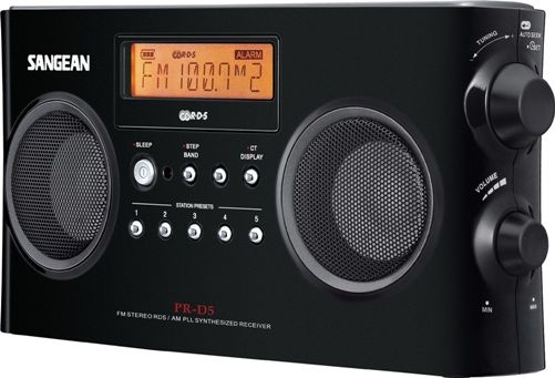 Sangean PR-D5 BK FM-Stereo RBDS/AM Digital Tuning Portable Receiver, Black, 200mm Ferrite AM Antenna Bar to Allow Best AM Reception, 10 Memory Preset Stations (5 FM, 5 AM), Easy to Read LCD Display with Backlight, PLL Synthesized Tuning System, Excellent Reception and Stereo Audio Performance, Selectable Stereo/Mono Switch, UPC 729288020158 (PRD5BK PR-D5-BK PR-D5BK PR-D5 PRD5 PR D5)