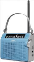 Sangean PR-D6BU FM/AM Compact Analogue Tuning Portable Receiver, Blue, Excellent Audio and Reception, Rotary Bass and Treble Control, Dial Scale Display, Earphones Output Power 3 + 3 mW, 3 Inches Speaker Size, 4 Ohms Impedance, Rotary Tuning, UPC 729288070542 (PRD6BU PR-D6-BU PR-D6 BU PRD6 PR D6) 