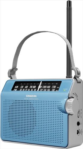 Sangean PR-D6BU FM/AM Compact Analogue Tuning Portable Receiver, Blue, Excellent Audio and Reception, Rotary Bass and Treble Control, Dial Scale Display, Earphones Output Power 3 + 3 mW, 3 Inches Speaker Size, 4 Ohms Impedance, Rotary Tuning, UPC 729288070542 (PRD6BU PR-D6-BU PR-D6 BU PRD6 PR D6)