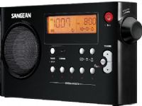 Sangean PR-D7 BK FM/AM Compact Digital Tuning Portable Receiver, Black, 10 Memory Preset Stations (5 FM, 5 AM), Powered by Both Rechargeable and Dry Cell Batteries, Rechargeable with Battery Power Indicator, PLL Synthesized Tuning System, Alarm by Radio or HWS (Humane Wake System) Buzzer, Auto Seek Station, Sleep Timer, Snooze Function, UPC 729288029175 (PRD7BK PR-D7BK PR-D7-BK PRD7-BK PR-D7 PR D7) 