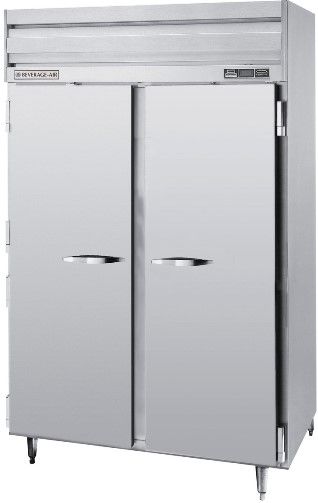 Beverage Air PRF24-24-1AS-02 Solid Doors Top Mounted 2 Section Dual Temperarure Reach-In, Stainless Steel; 23.1 cu.ft. capacity; 1/4-1/2 Horsepower; Separate top mount evaporator housing; Non-electric condensate evaporation is provided at the exterior top; Six heavy duty epoxy coated wire shelves (PRF24241AS02 PRF24-241AS-02 PRF2424-1AS02 PRF2424-1AS-02 PRF24-24-1AS02)