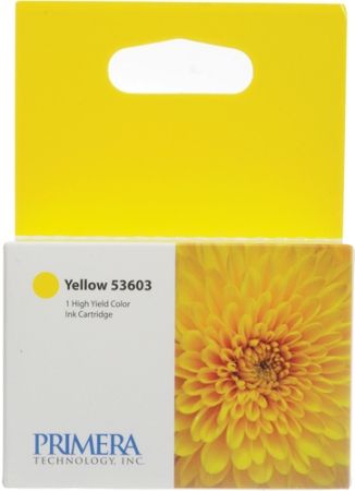 Primera 53603 Yellow Ink Cartridge for use with Bravo 4100-Series Printers, New Genuine Original OEM Primera Brand, UPC 665188536033 (53-603 53 603 536-03)