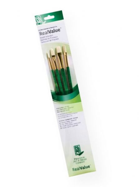 Princeton 9118 RealValue Oil, Acrylic and Stain Bristle Brush Set; These brush sets offer outstanding value and the broadest range available for both professional and novice artists; Choose from an assortment of short handle and long handle sets with various brush shapes for every painting need; Tri-lingual packaging; UPC 757063918536 (PRINCETON9118 PRINCETON-9118 REALVALUE-9118 PRINCETON/9118 REALVALUE/9118 ARTWORK PAINTING)