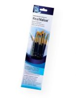Princeton 9133 RealValue Watercolor, Acrylic and Tempera Brush Golden Taklon Set; These brush sets offer outstanding value and the broadest range available for both professional and novice artists; Choose from an assortment of short handle and long handle sets with various brush shapes for every painting need; Tri-lingual packaging; UPC 757063918628 (PRINCETON9133 PRINCETON-9133 REALVALUE-9133 ARTWORK) 