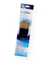 Princeton 9137 RealValue Watercolor, Acrylic and Tempera Golden Taklon Brush Set; These brush sets offer outstanding value and the broadest range available for both professional and novice artists; Choose from an assortment of short handle and long handle sets with various brush shapes for every painting need; Tri-lingual packaging; Set includes golden taklon brushes round 1, 3, and 5, shaders 2, 4, and 6; UPC 757063918642 (PRINCETON9137 PRINCETON-9137 REALVALUE-9137 ARTWORK) 