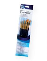 Princeton 9139 RealValue Watercolor, Acrylic and Tempera Golden Taklon Brush Set; These brush sets offer outstanding value and the broadest range available for both professional and novice artists; Choose from an assortment of short handle and long handle sets with various brush shapes for every painting need; Tri-lingual packaging; Set includes golden taklon brushes round 2, 4, and 6, anglers .25" and .5"; UPC 757063918659 (PRINCETON9139 PRINCETON-9139 REALVALUE-9139 ARTWORK) 