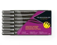 Prismacolor 1738862 Premier Illustration Marker Set; Permanent, pigmented, archival quality ink is acid-free, light-fast, non-bleed, and non-toxic; Water- and smear-resistant when dry; Results may vary based on paper characteristics; Ideal for crisp lines and detail work. Set includes .005, .01, .03, .05, .08, brush, and chisel nibs; UPC 070735753380 (PRISMACOLOR1738862 PRISMACOLOR-1738862 PAINTING DRAWING ILUSTRATION) 