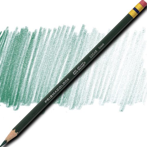 Prismacolor 20046 Col-Erase Pencil With Eraser, Green, Barrel, Dozen; Featuring a unique lead that produces a brilliant color yet erases cleanly and easily, making them particularly well-suited for blueprint marking and bookkeeping entries; Each individual color is packaged 12/box; UPC 070530200461 (PRISMACOLOR20046 PRISMACOLOR 20046 COL-ERASE COL ERASE GREEN PENCIL)