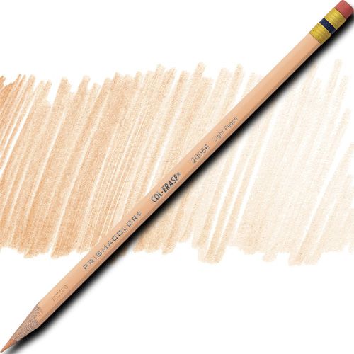 Prismacolor 20056 Col-Erase Pencil With Eraser, Light Peach, Barrel, Dozen; Featuring a unique lead that produces a brilliant color yet erases cleanly and easily, making them particularly well-suited for blueprint marking and bookkeeping entries; Each individual color is packaged 12/box; UPC 070530200563 (PRISMACOLOR20056 PRISMACOLOR 20056 COL-ERASE COL ERASE LIGHT PEACH PENCIL)