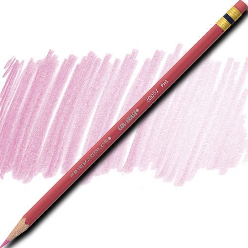 Prismacolor 20057 Col-Erase Pencil With Eraser, Pink, Barrel, Dozen; Featuring a unique lead that produces a brilliant color yet erases cleanly and easily, making them particularly well-suited for blueprint marking and bookkeeping entries; Each individual color is packaged 12/box; UPC 070530200573 (PRISMACOLOR20057 PRISMACOLOR 20057 COL-ERASE COL ERASE PINK PENCIL)