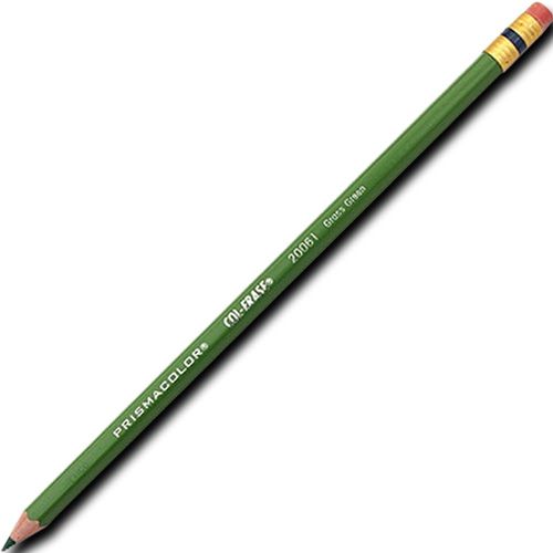 Prismacolor 20061 Col-Erase Pencil With Eraser, Grass Green, Barrel, Dozen; Featuring a unique lead that produces a brilliant color yet erases cleanly and easily, making them particularly well-suited for blueprint marking and bookkeeping entries; Each individual color is packaged 12/box; UPC 070530200614 (PRISMACOLOR20061 PRISMACOLOR 20061 COL-ERASE COL ERASE GRASS GREEN PENCIL)