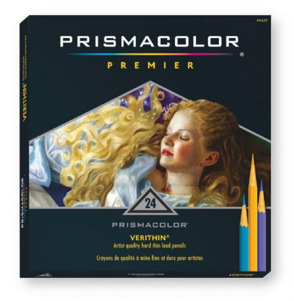 Prismacolor E731 Verithin Premier Pencil 24 Color Set; Variety of colors; Strong leads; Richly saturated pigments; Lightfast; Hardened leads sharpen to a fine point and resist crumbling; Artist Quality Colored Pencils; Dimension 7.25 x 6.75 x 0.5; Weight 0.31 Lbs; UPC 07073502427 (PRISMACOLORE731 PRISMACOLOR-E731 E-731 E/731 PRISMA COLOR DRAWING)