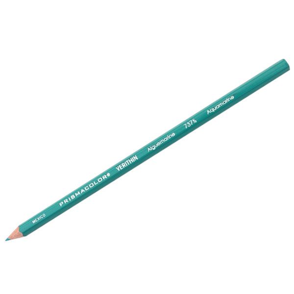 Prismacolor E737  Verithin Premier Pencil Aquamarine, 12 Box; Strong leads that sharpen to a needle point; Perfect for making check marks or accounting ledger entries; The brilliant colors will not smear, even when wet;  Individual colors packaged 12/box; Dimensions  8.00