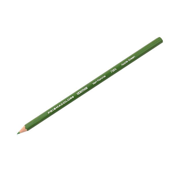 Prismacolor E738  Verithin Premier Pencil Apple Green, 12 Box; Strong leads that sharpen to a needle point; Perfect for making check marks or accounting ledger entries; The brilliant colors will not smear, even when wet;  Individual colors packaged 12/box; Dimensions  7.25