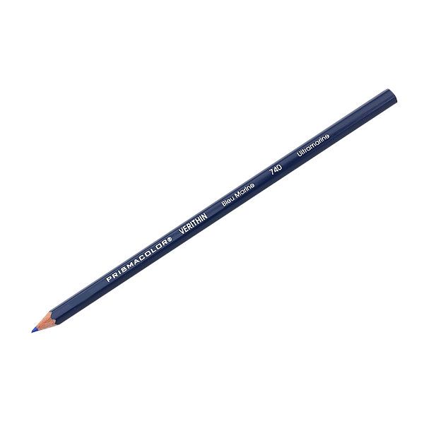 Prismacolor E740 Verithin Premier Pencil Ultramarine, 12 Box; Strong leads that sharpen to a needle point; Perfect for making check marks or accounting ledger entries; The brilliant colors will not smear, even when wet;  Individual colors packaged 12/box; Dimensions  8.00