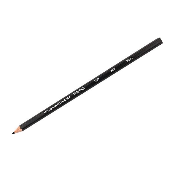 Prismacolor E747 Verithin Premier Pencil Black, 12 Box; Strong leads that sharpen to a needle point; Perfect for making check marks or accounting ledger entries; The brilliant colors will not smear, even when wet;  Individual colors packaged 12/box; Dimensions  7.25