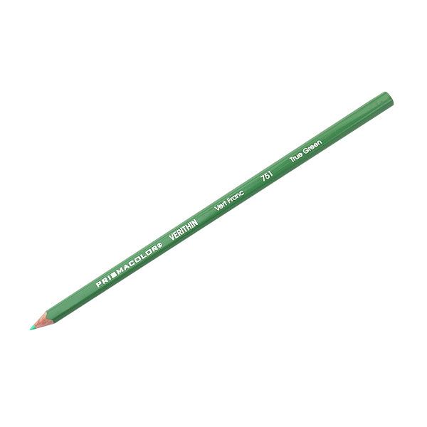 Prismacolor E751 Verithin Premier Pencil True Green, 12 Box; Strong leads that sharpen to a needle point; Perfect for making check marks or accounting ledger entries; The brilliant colors will not smear, even when wet;  Individual colors packaged 12/box; Dimensions  8.00