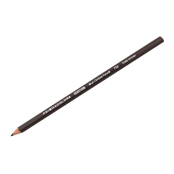 Prismacolor E756 Verithin Premier Pencil Dark Umber, 12 Box; Strong leads that sharpen to a needle point; Perfect for making check marks or accounting ledger entries; The brilliant colors will not smear, even when wet;  Individual colors packaged 12/box; Dimensions  8.00