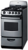 Summit PRO200SS Freestanding Gas Range With 4 Burners, 2.4 cu.ft. Primary Oven Capacity, Broiler Drawer, Viewing Window, ADA Compliant, Electronic Ignition In Stainless Steel, 20"; 20" Width, perfectly sized for apartments and smaller kitchens; Open burners, four 9100 BTU burners for optimum stovetop heating; Electronic ignition, spark ignition for added safety; UPC 761101052397 (SUMMITPRO200SS SUMMIT PRO200SS SUMMIT-PRO200SS) 