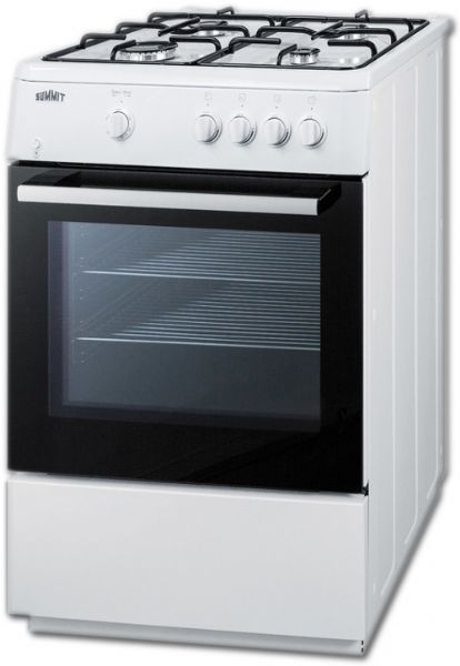 Summit PRO241G Freestanding Gas Range with 4 Burners, Sealed Cooktop, 2.55 cu.ft. Primary Oven Capacity, Storage Drawer, Viewing Window, ADA Compliant, Electronic Ignition In White, 24