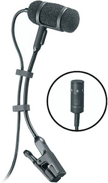 Audio-Technica PRO-35CW Cardioid Clip-On Microphone with AT8418 Clip-On Instrument Mount, Condenser Transducer, Cardioid Polar Pattern, 50 - 15,000 Hz Frequency Response, 115 dB, 1 kHz at Max. SPL Typical Dynamic Range, 64 dB, 1 kHz at 1 Pa Signal-to-Noise Ratio, 145 dB SPL, 1 kHz at 1% T.H.D. Maximum Input Sound Level, 11 - 52V, 4 mA typical Power Requirements (PRO-35CW PRO 35CW PRO35CW)