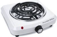 Proctor Silex 34101Y Single Electric Burner, White Color, Adjustable temperature control, Power light, Chrome drip pan, Wipes clean, Heats quickly, Weight 4 lbs; UPC PROCTORSILEX34101Y (PROCTORSILEX-34101Y PROCTORSILEX 34101Y PROCTORSILEX34101Y 34101Y) 