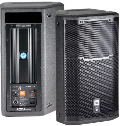 JBL PRX612M Two-Way Multipurpose Self-Powered Sound Reinforcement System, Obsidian DuraFlex finish, 1000 Watt (Dual 500 watt) Class-D Crown amplifier, Maximum SPL 134db peak, Dual purpose enclosure for both front-of house and floor monitor applications, Eight M10 fly points for horizontal or vertical suspension, Optimized EQ for monitor or front-of-house applications (PRX-612M PRX 612M PRX612)