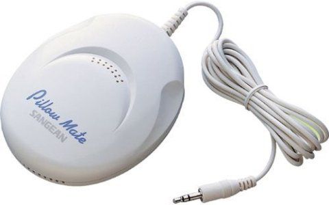 Sangean PS-100 Pillow Speaker, White; 50 mW Maximum Handling Power; 16 Ohm Impedance of speaker; <10 cm Listening Distance; Suitable for use with any radio, radio cassette, clock radio, CD player or other equipment fitted with a 3.5 mm headphone socket; Particular chamber design which can reduce the annoy frequency range for personally listening purpose; UPC 729288031000 (PS100 PS 100)