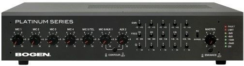 Bogen PS120 Platinum Series 120 Watts Public Address Amplifier, 4 Dedicated Microphone Inputs (XLR connectors MIC 1-4) with Selectable Phantom Power, 1 Selectable MIC 5/TEL Input, 1 Selectable MIC 6/AUX 1 Input, 1 Dedicated AUX 2 Input, True Loudness Contour Function On AUX 1 and AUX 2, Adjustable Automatic Level Control On TEL Input (PS-120 PS 120)