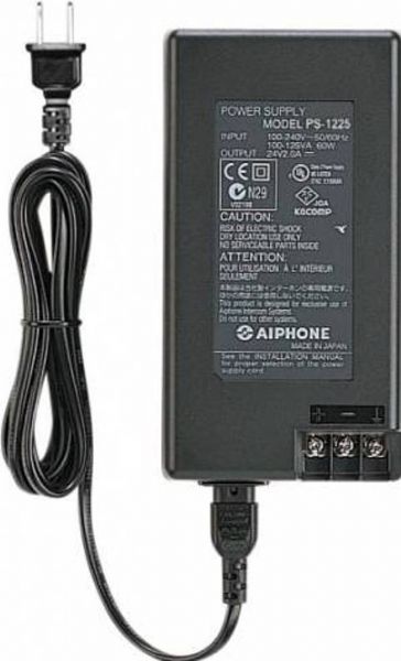 Aiphone PS-1225UL Power Supply, 12V DC, 2.5 Amp Power Supply, UL listed and can be used in both 110V AC and 240V AC environments by changing the AC power cord, Used for: LEF, LEF-C, LAF-C/CA, LDF-C/CA, MP-S, TD-AD10, TD-H/B, VC-M and NEW-5 (PS-1225UL PS 1225UL PS1225UL)