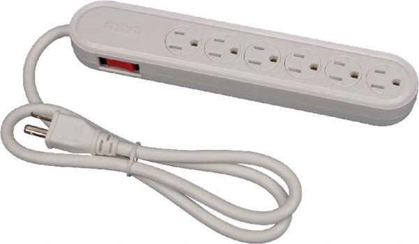 Audiovox PS26000S Six Outlet and 450 Joules Surge Suppressor, 6 power cord outlets, Integrated child safety covers, 3 Ft double insulated cord, Expands number of outlets, External Form Factor, PC Compatibility, Dimensions 8.8