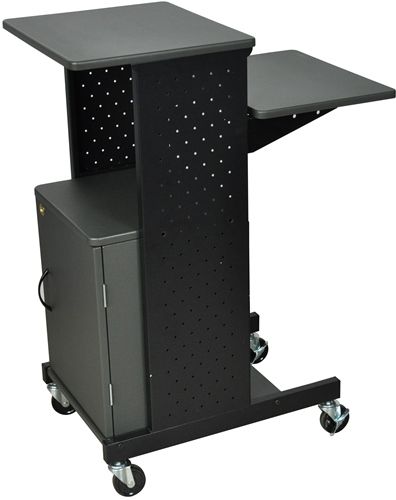 Luxor PS4000C Mobile Presentation Station, Gray; Includes locking cabinet with interior dimensions of 13 1/2