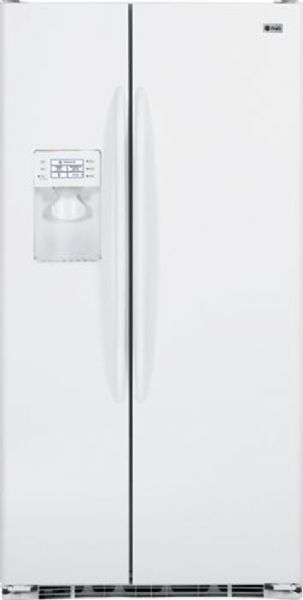 GE General ElectricPSDF5YGXWW Counter-Depth Side by Side Refrigerator, 24.6 cu. ft. Total Capacity, 15.28 cu. ft. Refrigerator Capacity, 9.32 cu. ft. Freezer Capacity, 20.6 sq. ft. Shelf Area, 4.3-inch LCD ClimateKeeper System - External Controls, 3 Adjustable Glass Cabinet Shelves, 2 Cabinet Shelves - Slide-Out, Spillproof, 1 Snugger Clips, MSWF GE Water Filtration System, 100 UltraFlow Dispenser, White Color (PSDF5YGXWW PSDF5YGX-WW PSDF5YGX WW PSDF5YGX PSDF-5YGX PSDF 5YGX) 
