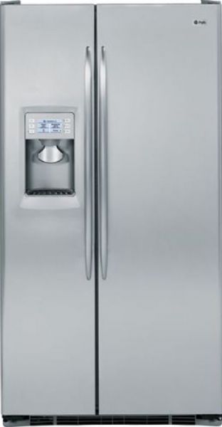 GE General Electric PSDS3YGXSS Counter-Depth Side by Side Refrigerator, 23.2 cu. ft. Total Capacity, 14.55 cu. ft. Refrigerator Capacity, 8.61 cu. ft. Freezer Capacity, 19.6 sq. ft. Shelf Area, 4 - 3 Full-Extension Wire Slide-Out Baskets, 2 Wire Cabinet Shelves, 3 - 2 Adjustable Wire Tilt-Out Bins, ClimateKeeper2 - ClimateKeeper System, 4.3-inch LCD ClimateKeeper System - External Controls, 100 UltraFlow Dispenser, Stainless Steel (PSDS3YGX-SS PSDS3YGX SS PSDS3YGX PSDS-3YGX PSDS 3YGX)