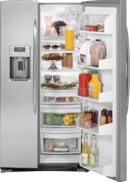 GE General Electric PSHS6PGZSS Profile Side by Side Refrigerator, 25.9 cu. ft. Total, 16.10 cu. ft. Fresh Food, 9.80 cu. ft. Freezer, 23.1 sq. ft Shelf Area, 64 UltraFlow Dispenser, LED UltraFlow Dispenser - Light, 4 Glass Cabinet Shelves, 3 Cabinet Shelves - Adjustable, 2 Cabinet Shelves - Slide-out, Spillproof, 2 Snugger Clips, 4 - 3 Adjustable ClearLook Door Bins, LED BrightSpace Interior Lighting, Stainless Stee Color (PSHS6PGZ PSHS-6PGZ PSHS 6PGZ PSHS6PGZSS PSHS6PGZ-SS PSHS6PGZ SS)