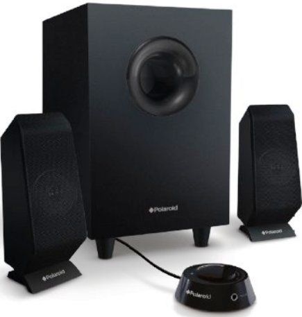 Polaroid PSK315 Multimedia PC Speaker System, 2.1-Channel multimedia stereo speakers for PC/Laptop, Integrated audio amplifier, Attractive sleek design, 20 Watts RMS and 40 Watts Peak, Includes in-line remote control (PSK-315 PSK 315 PS-K315)