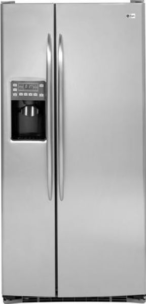 GE General Electric PSSS3RGZSS Profile series Side by Side Refrigerator, 23.1 cu. ft. Total Capacity, 15.86 cu. ft. Fresh Food Capacity, 7.26 cu. ft. Freezer Capacity, 23.8 sq. ft. Shelf Area, 3 Total, Glass Shelves, 3 Adjustable Shelves, 2 Slide-Out Shelves, 2 Spill Proof Shelves, 1 QuickSpace Shelf, 4 Total ClearLook Door Bins, 3 Adjustable Door Bins with Gallon Storage, 2 Snugger Clips, Stainless Steel Color (PSSS3RGZS PSSS-3RGZ PSSS 3RGZS PSSS3RGZ-SS PSSS3RGZ SS PSSS3RGZSS)