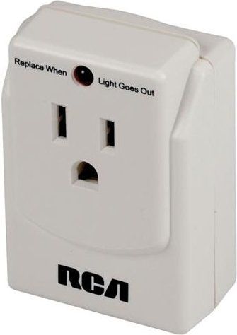 RCA PSWT1 One-outlet Surge Protector Wall Tap, 770 Joules Surge Protection, Without Telephone Protection, Plugs Right Into Wall Outlet, Protection Indicator, Cleans Power For Better Performance, Perfect For Household Electronics (PSWT-1 PSWT 1)