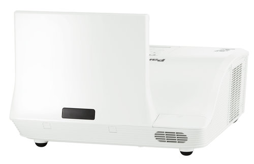 Panasonic PT-CW330U 3100 lm WXGA Ultra Short Thorw 1-Chip DLP Projector; 16.5 mm (0.65 in) diagonal (16:10 aspect ratio) Panel Size; DLP chip x 1, DLP projection system Display Method; 1024000 (1280 x 800) pixels Pixels; Fixed (0.35:1 Throw ratio), manual focus, F 2.8, f 7.51mm Lens; 280 W UHM lamp; UPC 885170108325 (PTCW330U PT-CW330U)