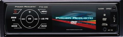 Power Acoustik PTID-3200 Car DVD Player, DVD-RW, DVD+RW and CD-RW Media Formats, 2 V Preamp Output Voltage, 16:9 Aspect Ratio, Secure Digital - SD and MultiMediaCard - MMC Memory Card Support, LCD Screen Type, MP3, WMA, HDCD and CD-DA Audio Formats, Picture CD and JPEG Image Formats, AM and FM Tuner, 18 - FM and 12 - AM Station Presets, 3.2