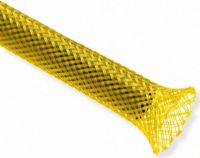 TechFlex PTN0.38YL 125 General Purpose 0.375" Braided Cable Sleeve, Yellow Color, 125 Feet, Box; Economical and easy to install; Resists gasoline, engine chemicals, and cleaning solvents; Expands up to 150 percent; Cut and abrasion resistant; FMVSS 302 approval; Polyethylene terepthalate material; PTN grade; 0.010" monofilament diameter; 125 ft spool; Dimensions 0.375" nominal size; Weight 0.713lbs; UPC N/A (PTN0.38YL PTN038YL IN-XS38YE-125 INXS38YE125) 