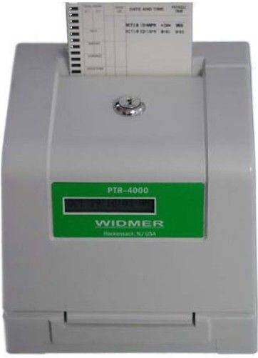 Widmer PTR-4000 Consecutive Spacing Totalizing Time Clock, Modern case design, Easy to read time display, Locked case, Wall hung (special bracket needed) or freestanding, Selectable print combinations (1/12 or 00/23) and minutes or hundredths of an hour (PTR4000 PTR 4000 PTR-400 PTR400)