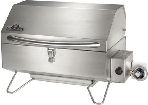 Napoleon PTSS215P Freestyle Portable Liquid Propane Stainless Steel Grill, Stainless steel tube burner & sear plate for consistent heat and reduced flare ups, Up to 14000 BTUs, 320 sq. in of total cooking area, 105 sq. in. fold away warming rack, All 304 stainless steel construction for longevity, Electronic Ignition, UPC 629162105530 (PT-SS215P PTS-S215P PTSS-215P PTSS215)