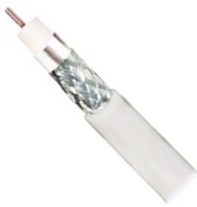 DirecTV PVCX1W White Single RG6 1000ft Coax Cable, RG6 Solid Copper center conductor, Swept to 3GHz, UL DTV Approved (PVC-X1W PVC X1W PVCX1)