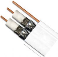 DirecTV PVCX3W White Dual RG6 500ft Coax Cable with Ground, RG6 Solid Copper, Swept to 5-3000 MHz (PVC-X3W PVC X3W PVCX3) 