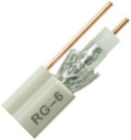 DirecTV PVCX4W Approved Single RG6 Coaxial Cable with Ground, White, 1000 ft Cable Length, UL Solid Copper, Indoor and Outdoor Use, Impedance 75 Ohms +/- 3 Ohms, Capacitance 16.2 PF/ft +/- 1.0 PF/ft, Velocity of Propagation 83%, Nominal Delay 1.22 NS/ft, Conductor DC Resistance 22 Ohms/Km, Shield DC Resistance 43 Ohms/Km, Swept Tested 5 MHZ~3000 MHz (PVC-X4W PVCX-4W PVCX4)  