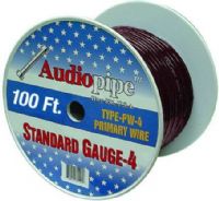 Audiopipe PW-4100B Four Gauge Primary 100ft. Power Cable, Black, Pure Oxygen Free Copper Ultra Twisted High Strand Wire (PW4100B PW 4100B PW4100-B PW-4100 PW4100 Audio Pipe) 
